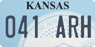 KS license plate 041ARH
