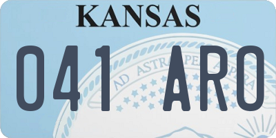 KS license plate 041ARO