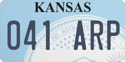 KS license plate 041ARP