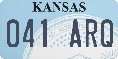 KS license plate 041ARQ