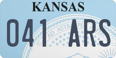 KS license plate 041ARS