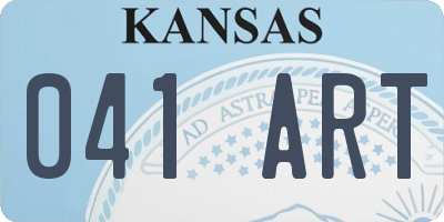 KS license plate 041ART