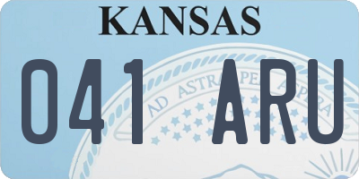 KS license plate 041ARU