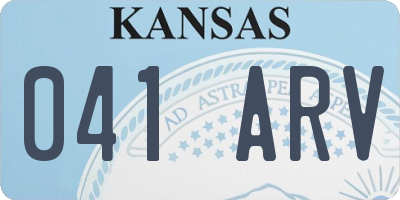 KS license plate 041ARV
