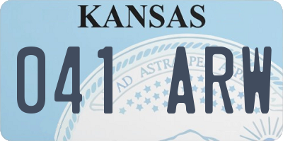 KS license plate 041ARW
