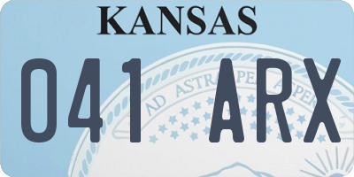 KS license plate 041ARX