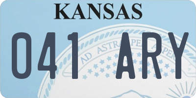 KS license plate 041ARY