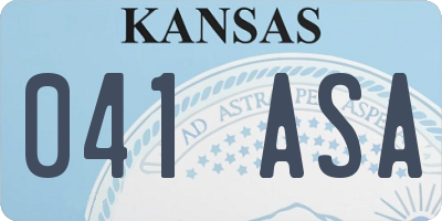 KS license plate 041ASA