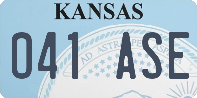 KS license plate 041ASE