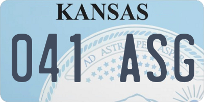 KS license plate 041ASG