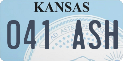 KS license plate 041ASH
