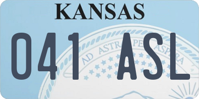 KS license plate 041ASL