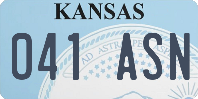 KS license plate 041ASN
