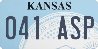 KS license plate 041ASP