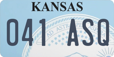KS license plate 041ASQ
