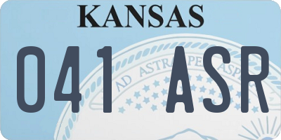 KS license plate 041ASR