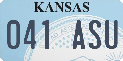 KS license plate 041ASU