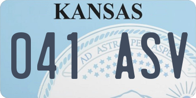 KS license plate 041ASV
