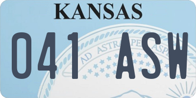 KS license plate 041ASW