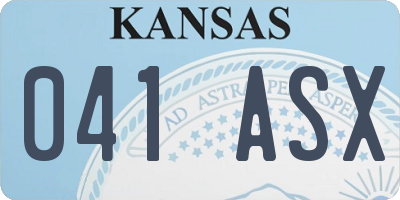 KS license plate 041ASX