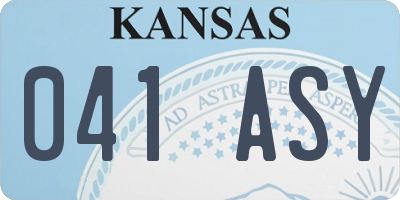 KS license plate 041ASY