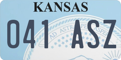 KS license plate 041ASZ
