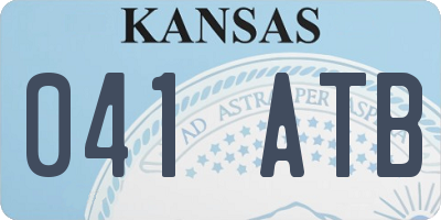 KS license plate 041ATB