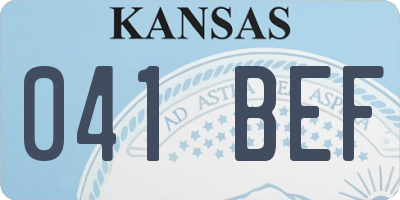 KS license plate 041BEF