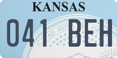 KS license plate 041BEH