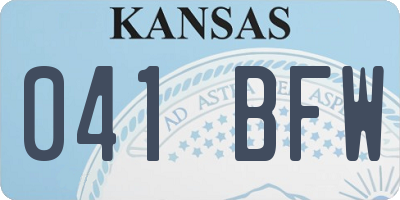 KS license plate 041BFW