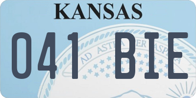 KS license plate 041BIE