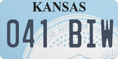 KS license plate 041BIW