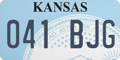 KS license plate 041BJG