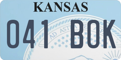 KS license plate 041BOK