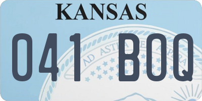 KS license plate 041BOQ