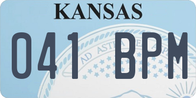 KS license plate 041BPM