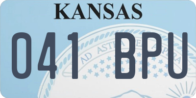 KS license plate 041BPU