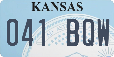 KS license plate 041BQW