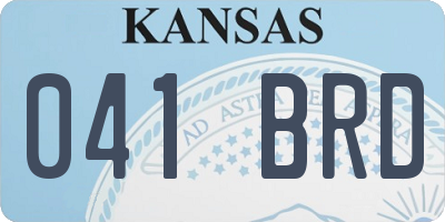 KS license plate 041BRD