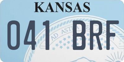 KS license plate 041BRF
