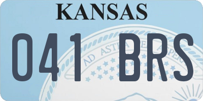 KS license plate 041BRS