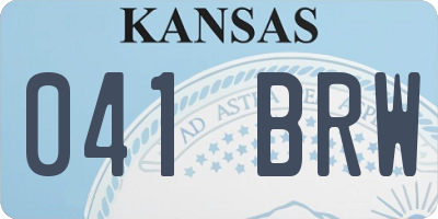 KS license plate 041BRW