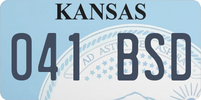 KS license plate 041BSD