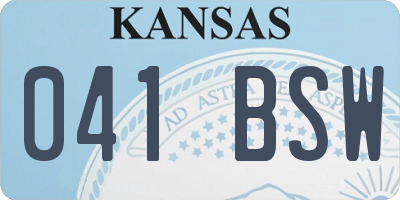 KS license plate 041BSW
