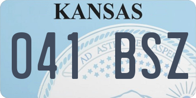 KS license plate 041BSZ