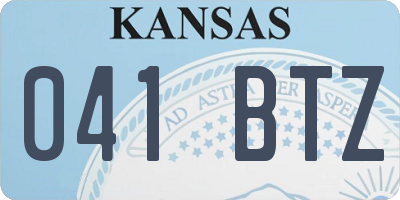 KS license plate 041BTZ