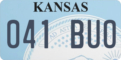 KS license plate 041BUO