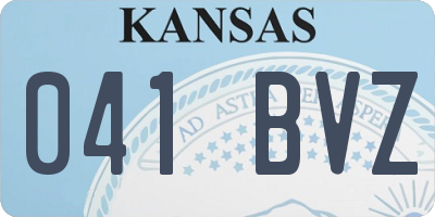 KS license plate 041BVZ