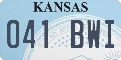 KS license plate 041BWI