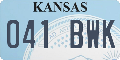 KS license plate 041BWK